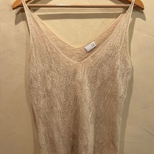TSE Cashmere Tank with Hand Embroidered Bead Work